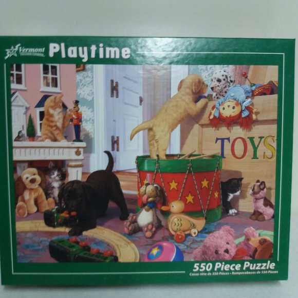 Vermont puzzle 550  Playtime 24×18" used all pieces there - Picture 1 of 2